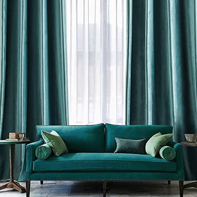 MIULEE 2 Panels Blackout Velvet Curtains Solid Soft Grommet Teal Curtains Thermal Insulated Soundproof Room Darkening Curtains/Drapes/Panels for Living Room Bedroom 52 x 72 Inch - Image 6