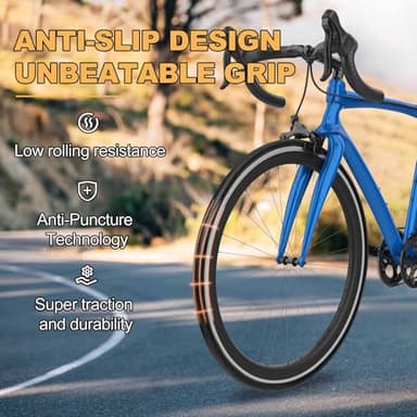Hycline Road Bike Tires Set: 2-Pack 700x28C(28-622) Folding Replacement Puncture-Resistant Bicycle Tires and 2 Pcs 700x25-28C Inner Tubes Presta Valve with Tire Levers for City Commuter Road - Image 2