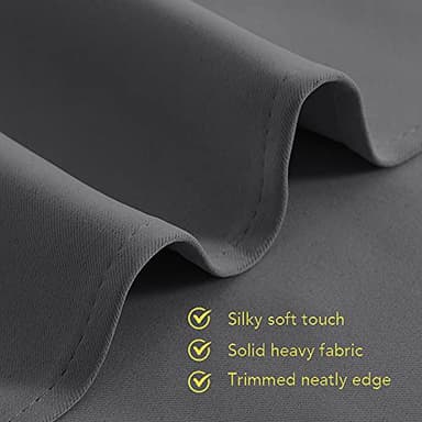 NICETOWN Grey Kitchen Blackout Short Curtain Panels for Bedroom, 45 Inch Long Thermal Insulated Grommet Top Blackout Draperies and Drapes (2 Panels, W42 x L45 -Inch, Grey) - Image 5