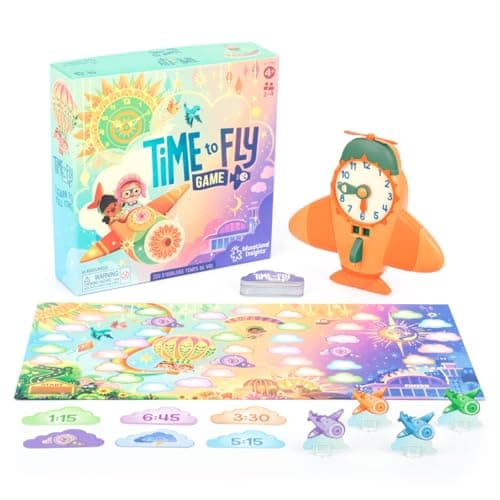 Educational Insights Time to Fly - Telling Time Board Game, Toddler Learning Clock Toy, Preschool Board Games, Number Recognition, Learn to Read Digital and Analog Clocks for Kids Ages 4+ - Image 1