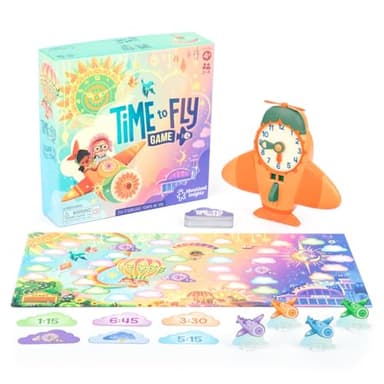 Educational Insights Time to Fly - Telling Time Board Game, Toddler Learning Clock Toy, Preschool Board Games, Number Recognition, Learn to Read Digital and Analog Clocks for Kids Ages 4+ - Image 1
