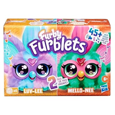 Furby Furblets 2-Pack, Mini Friends Luv-Lee & Mello-Nee, 45+ Sounds Each, Music & Furbish Phrases, Electronic Plush Toys, Red/Green & Purple/Blue, Back to School Gifts, Ages 6+ (Amazon Exclusive) - Image 3