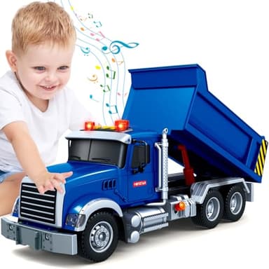 SpringFlower Large Dump Truck Toy for 3 4 5 6 7 Years Old Boy, Truck Toy with Sound and Light, Kids Toddlers Birthday Gifts for Boys & Girls,for Indoor & Outdoor - Image 1