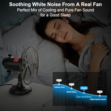 AMACOOL Oscillating Vintage Fan, All Metal 8" Retro Table Top Fan, Adjustable Head Tilt, Quiet 3 Speeds Plug-In Desk Fan for Bedroom Home Office & Kitchen - Image 2