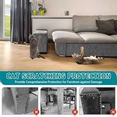Climbing Cat Scratcher Mat Trimmable Cat Scratching Post Carpet 78.7'' x15.8'' Self Adhesive Carpet Mat Pad Replacement for Cat Tree Shelves Post Couch Wall Furniture Steps DIY Protector (Dark Gray) - Image 5
