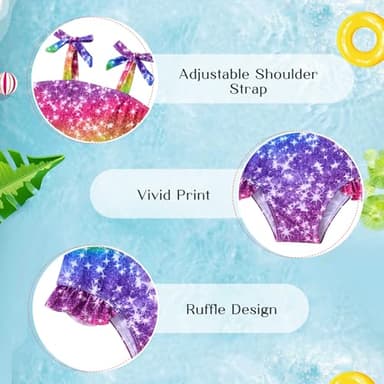 Vieille Girls Bathing Suit 4T Toddler Swimsuit for Girl 3T One Piece Ruffle Swimwear - Image 4