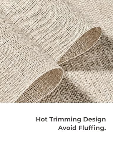 Leetaltree Beige Placemats Set of 8 - Heat Resistant Non-Slip Place mats for Dining Table, Washable Durable PVC Vinyl Woven Table Mats（Beige, 8） - Image 7