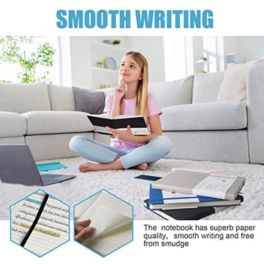 EMOMAS Lined Journal Notebook, (Black), 160 Pages, Medium 5.7 inches x 8 inches - 100 gsm Thick Paper, Hardcover - Image 6