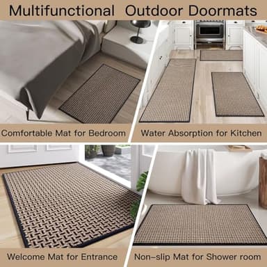 YDKGL Door Mat Entrance 24x35, Dirt Resistant and Absorbent, Non-Slip Rubber Backing Floor Mats, Easy Clean Low-Profile Doormat for Entryway, Front Door, Inside Entrance, Black - Image 8