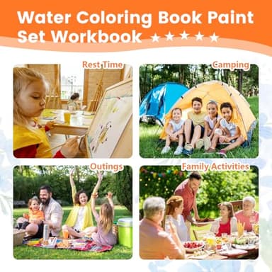 Watercolor Workbooks, Beginner Watercolor Painting Kit –Water Coloring Book Paint Set Workbook with 12 Watercolor Paints & Brush (Type A) - Image 6