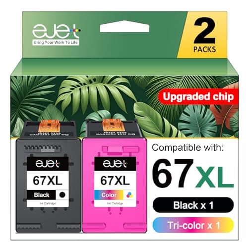 67XL Ink Cartridges Black/Color Combo Pack Compatible for HP Ink 67 67XL Works with HP Deskjet 2700 2700e 2755 2755e 2855e 2800e 2852e 2827e 4100e 4155e 4255e Envy 6000 6055e 6455e Series (2-Pack) - Image 1