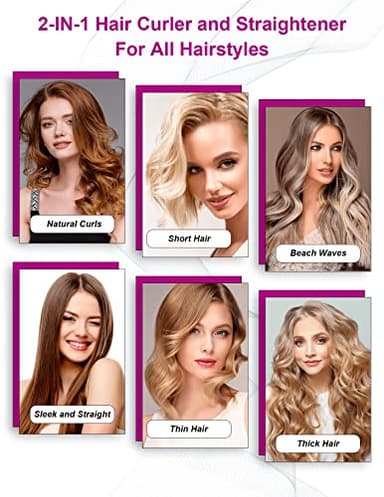 LANDOT Hair Straightener and Curler 2 in 1 - Twist Straightening Curling Iron Combo - Flat Iron Curling Iron in One for Curl Wave Straighten Hair - Image 6