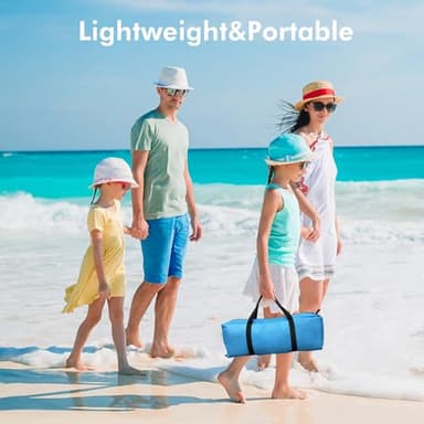 Beach Tent, Portable Sun Shelter for 2/3/4/6-8 Person with UPF 50+ UV Protection, Easy Setup Waterproof Beach Shade Canopy Cabana for Family Outdoor and Picnics, Fishing with Carrying Bag - Image 5