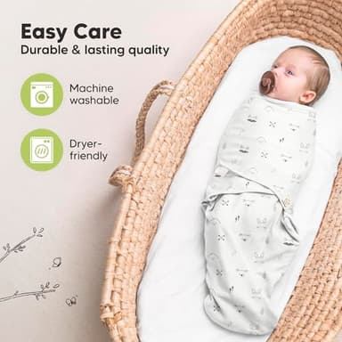 KeaBabies 3-Pack Organic Baby Swaddle Sleep Sacks - Swaddles for Newborns, Infant 0-3 Months, Baby Girls, Boys, Soft & Snug Newborn Sleep Sack, Nursery Swaddling Blankets (Nordic) - Image 7