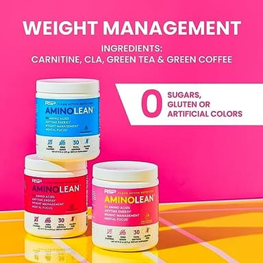 RSP NUTRITION AminoLean Pre Workout Powder, Amino Energy & Weight Management with Vegan BCAA Amino Acids, Natural Caffeine, Preworkout Boost for Men & Women, 30 Serv, Pink Lemonade… - Image 7