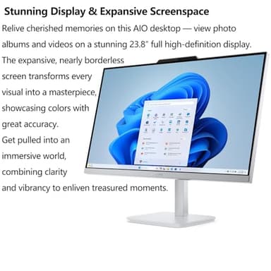 Lenovo 24 23.8" FHD All-in-One Desktop Computer for Home Office, Intel Processor 8-Core (Beat i5-1140G7), 16GB DDR4 RAM, 512GB PCIe SSD, WiFi 6, Bluetooth, Business AIO, Windows 11 Pro, Vent-Hear - Image 5
