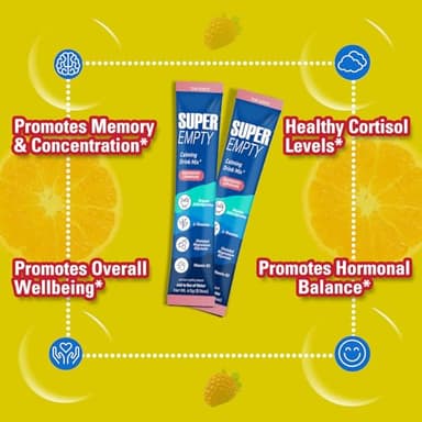 Superempty Powdered Drink Mix Calm,Adaptogenic Drink Mix Calm, Raspberry Lemonade Drink Calm,L-Theanine, Ashwagandha, Magnesium Glycinate, Vitamin - Image 4