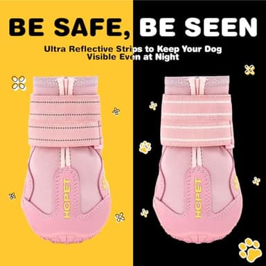 Hcpet Dog Shoes, Dog Boots for Large Dogs, Breathable Dog Booties Paw Protector for Summer Hot Pavement, Winter Snowy Day, Outdoor Walking, Indoor Hardfloors Anti Slip Sole Pink Size 6 - Image 6