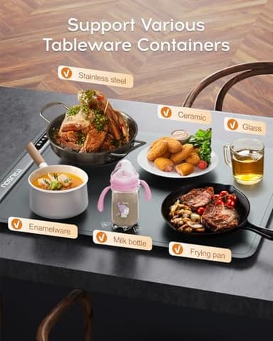 iTRUSOU Electric Warming Tray - Full Surface Heating,Rollable & Portable,Premium Silicone Nano-Material,3 Temperature Settings,Auto Shut-Off -Versatile Food Warmer for Gatherings,Parties,Everyday Use - Image 3