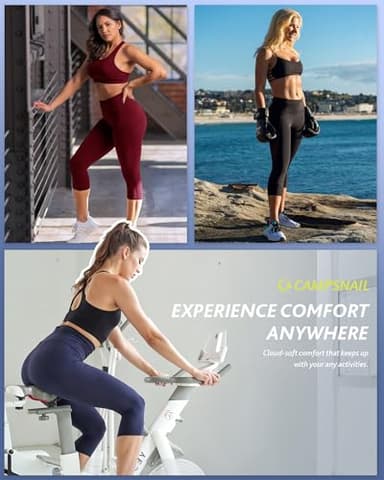 CAMPSNAIL 4 Pack Capri Leggings for Women - High Waisted Capris Tummy Control Yoga Pants with Pockets Workout Cycling Tights - Image 4