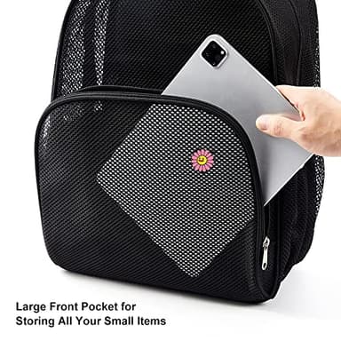 COVAX Mesh Backpack for School, Heavy Duty Mesh Bookbag, Semi-Transparent Back Pack for Beach, Swimming, Sports, Work, Travel - Image 6