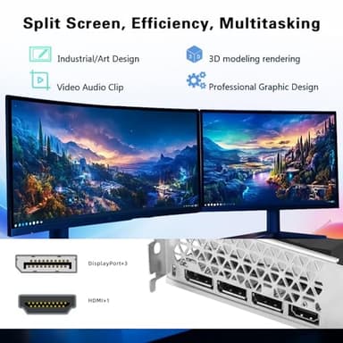 HyperRender RX 580 Graphics Card 8GB 2048SP GDDR5 256 Bit PC Gaming Video Card 3*DP 1*HDMI PCI Express 3.0 with Freeze Fan Stop for Desktop Computer GPU for Gaming PC - Image 3