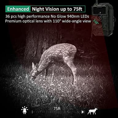 GardePro E6 Trail Camera WiFi 48MP 1296P Game Camera with No Glow Night Vision Motion Activated Waterproof for Wildlife Deer Scouting Hunting or Property Security, Camo - Image 8