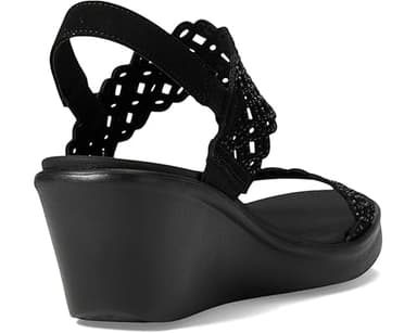 Skechers Cali Women's womens Rumble on - Sassy Dayz Wedge Sandal, Black/Black, 7 US - Image 3