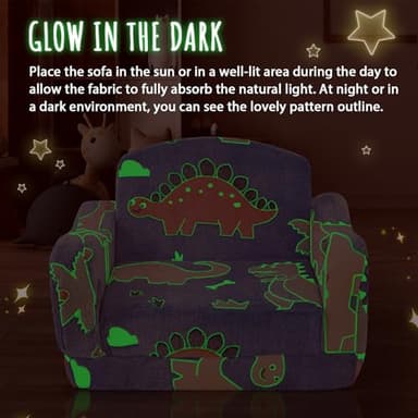 Thick Comfy Toddler Chair and Couch for Kids,2-in-1 Soft Plush Fold Out Sofa for Children,Convertible Couch to Lounger for Toddler - Image 5