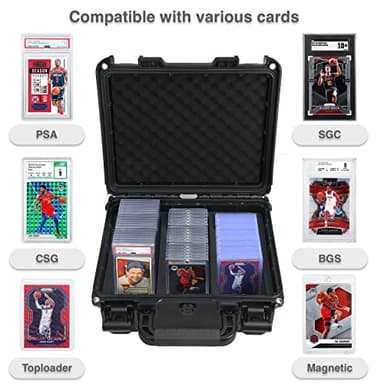 Migitec Waterproof Graded Card Storage Box Compatible with 102 Slabs, Sports Trading Card Case Fits PSA, CSG, BGS, CGC, SGC, Magnetic Cards Holder and Top Loaders - Image 3