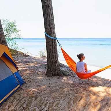 BeneLabel Tree Swing Rope, Hammock Tree Swing Hanging Strap, Heavy Duty Carabiner, for Indoor Outdoor Swing Hammock Playground Set Accessories, 8 ft, 1 Pcs, Blue - Image 3