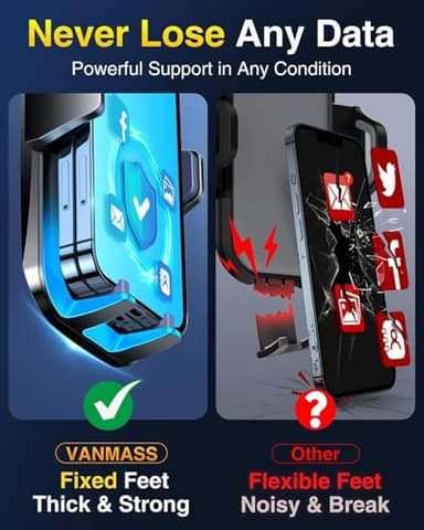 [True Anti-Vibration] Car Phone Holder VANMASS【2025 Ultimate Military-Grade Upgraded】Suction Cell Mount Truck Stand Cradle for Dashboard Windshield Vent for iPhone 16 Pro Max 15 14 13 Samsung Android - Image 6