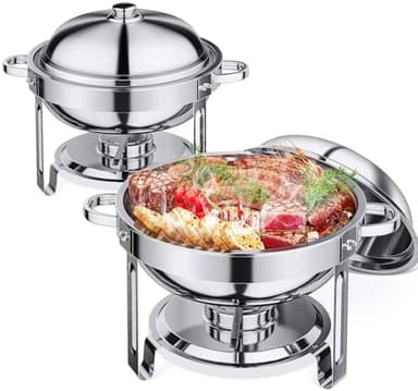 5.5QT Chafing Dishes for Buffet 2 Pack, Chafing Dish Buffet Set with Lid, Stainless Steel Buffet Servers and Warmers for Party Wedding Family Gathering - Image 3