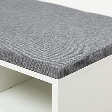 HOOBRO Shoe Storage Bench with Cushion, 39.4" L Entryway Bench with 12 Cubbies, Entryway Hall Tree with Storage, Cubby Shoe Rack Bench with Coat Rack for Hallway, Holds up to 330 lb, White WT112HX01 - Image 8