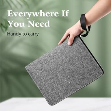 WOT I Trading Card Binder, 900 Pockets Collection Card Binder Sleeves with Polyester Fabric Cover&Zipper, Double Sided Pockets Card Holder Carry Card Case for Standard Size Cards - Grey - Image 5