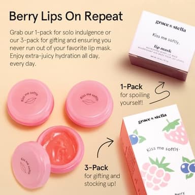 grace & stella Award Winning Lip Butter - Lip Balm Hydrating - Nourishing Lip Mask (3-pack) Airplane Travel Essentials, Beach Vacation and Purse Essentials - Lip Moisturizer for Dry Lips - Vegan - Image 3