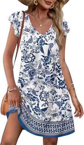 OFEEFAN Plus Size Summer Dresses Women 2025 Seniors Sundresses Plus Size Boho Hawaiian Casual Elegant Classy Date Outfits Print 07 2XL - Image 1