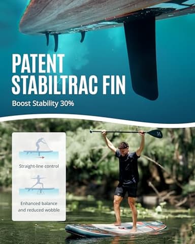 ZLX Inflatable Stand Up Paddle Board, 10'6" SUP Non-Slip Stable Deck Pad, Unique Center Fin, Premium Accessories, Portable Paddleboard for Adults, Beginners, All Skill Levels - Image 3