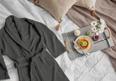 ARC HOME 100% Cotton Terry Bathrobe for Women & Men, Luxury Spa & Hotel-Style Terry Cloth Unisex Robe With Shawl Collar - Charcoal Grey - Image 7