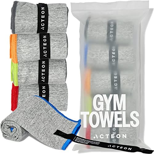 Acteon Microfiber Gym Towels 5 Pack, Quick Dry Silver ION Odor-Free Sweat Towel, Super Absorbent Fast Drying for Men & Women, Workout, Yoga, Running, Hiking, Travel – 16x30.5 Inch - Image 1