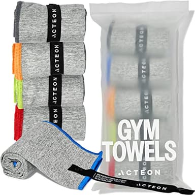Acteon Microfiber Gym Towels 5 Pack, Quick Dry Silver ION Odor-Free Sweat Towel, Super Absorbent Fast Drying for Men & Women, Workout, Yoga, Running, Hiking, Travel – 16x30.5 Inch - Image 1