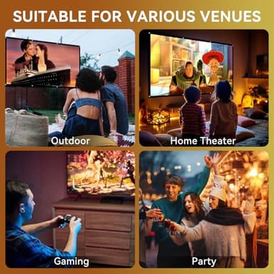 Projector with WiFi and Bluetooth, Pericat 4K Supported Native 1080P Projector, Portable Movie Outdoor Projector for Home Theater, Mini Projector Compatible with PC, HDMI, USB, TV Stick, PS5 - Image 7