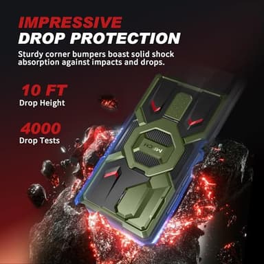 TONGATE for Samsung Galaxy S24 Ultra Case Compatible with MagSafe, [Ring Stand & Camera Cover Kickstand] Drop Shockproof Rugged Protection Phone Case for S24 Ultra with Screen Protector 6.8", Green - Image 7