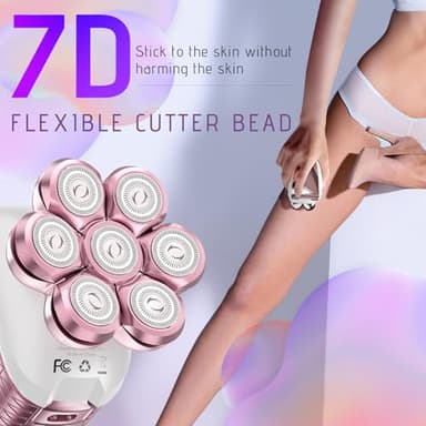 Wyklaus Electric Razors for Women Legs: 5-in-1 Rechargeable Body Shaver - Waterproof Wet Dry Hair Remover - Trimmer for Lady Face Underarms Public - Image 3
