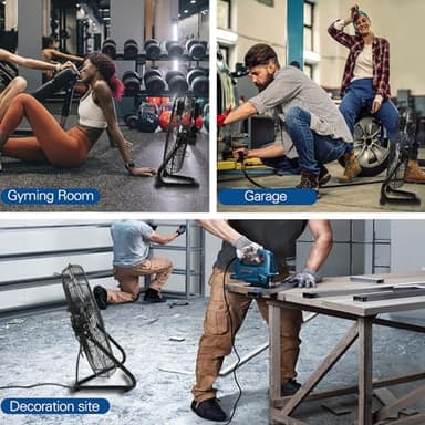 BILT HARD 20" High Velocity Floor Fan, 4600 CFM 3-Speed Industrial Shop Fan with Wall-Mounting System, Heavy Duty Metal Fan for Garage Workshop and Warehouse, 2 Pack - Image 7