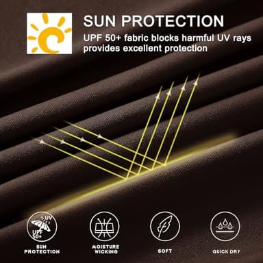 Willit Men's UPF 50+ Sun Protection Hoodie Shirt Long Sleeve SPF Fishing Outdoor UV Shirt Hiking Lightweight Bark Brown S - Image 5