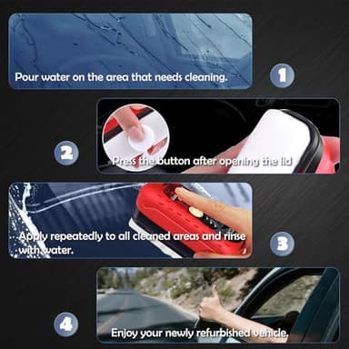 MAUSGAAV New 3-Pack Automotive Oil Film Cleaning Brush, Oil Film Remover for Car Windshield, Glass Cleaning Board, Universal Anti-Rain Fog Cleaning Glass Brush, Red - Image 5