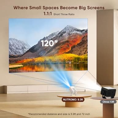 [Built-in Apps & Electric Focus] Smart Mini Projector with WiFi and Bluetooth, 270°Rotatable Portable Movie Projector 1080P Support, Auto Keystone Proyector for Smartphone/TV Stick/Laptop/HDMI - Image 6