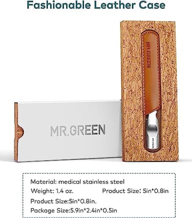 Stainless Steel Nail File with Anti-Slip Handle and Leather Case, Double Sided and Files Nails Easily for Men and Woman - Image 8