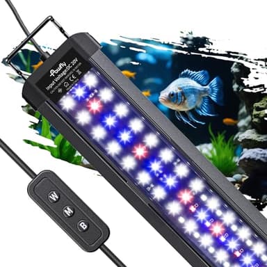 Pawfly 11W Aquarium LED Light for 12 to 18 Inch Fish Tanks Extendable Fish Tank Light with Full Spectrum Brilliant White Blue Red Lights with Daytime & Night Modes and Adjustable Brightness - Image 1